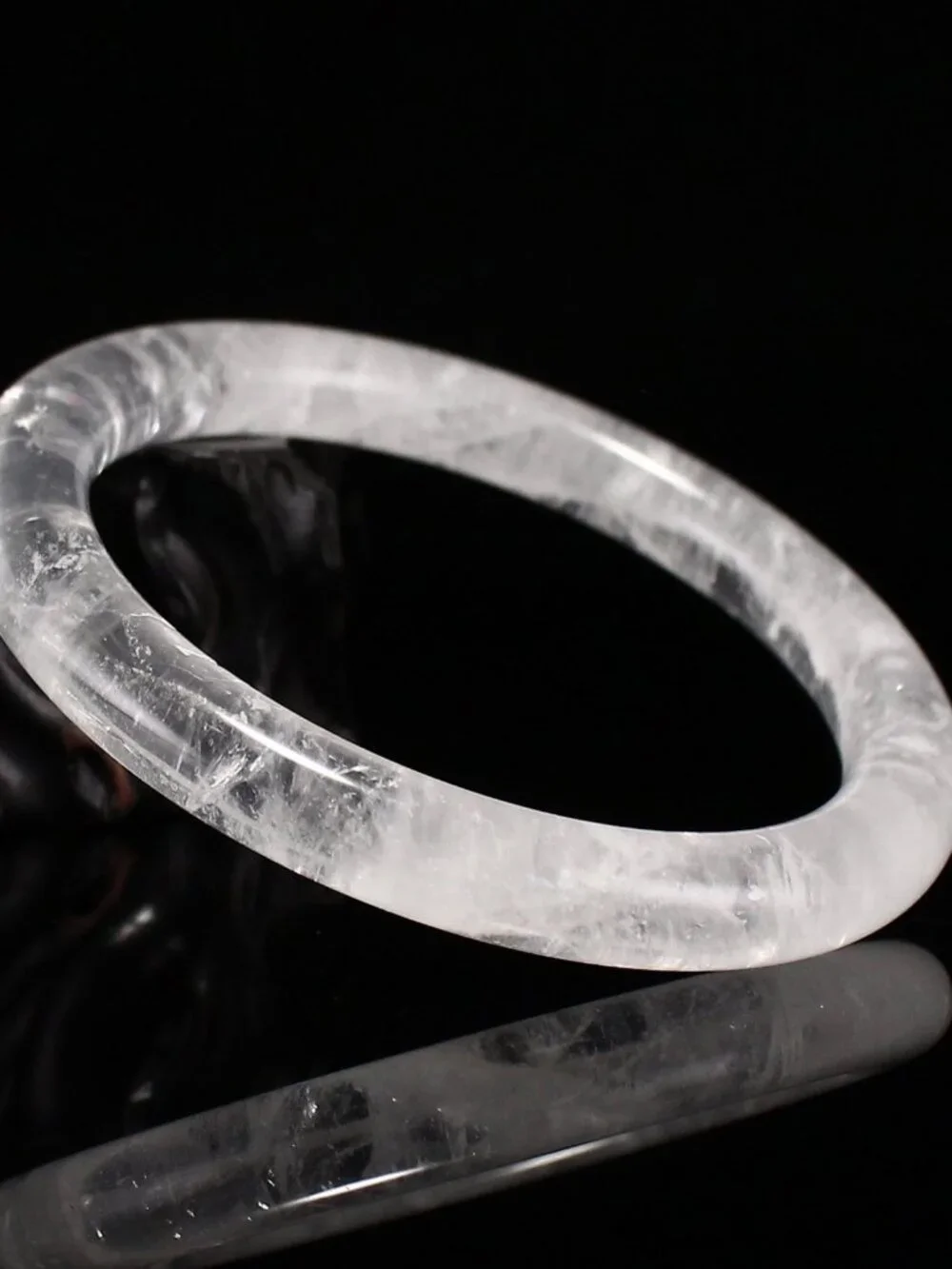 Natural Clear Quartz Bangle Bracelet 41.23g 61mm ID White Rock Crystal Certified